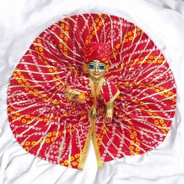 Bandhni Poshak with free pagdi for God Idols - Image 7