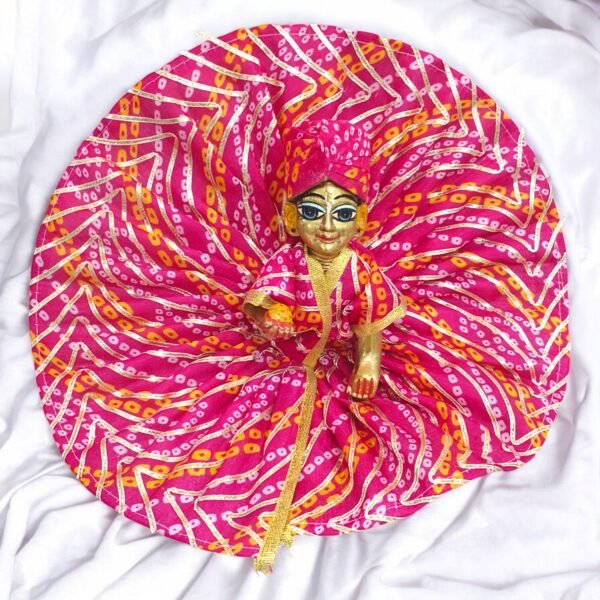 Bandhni Poshak with free pagdi for God Idols - Image 2