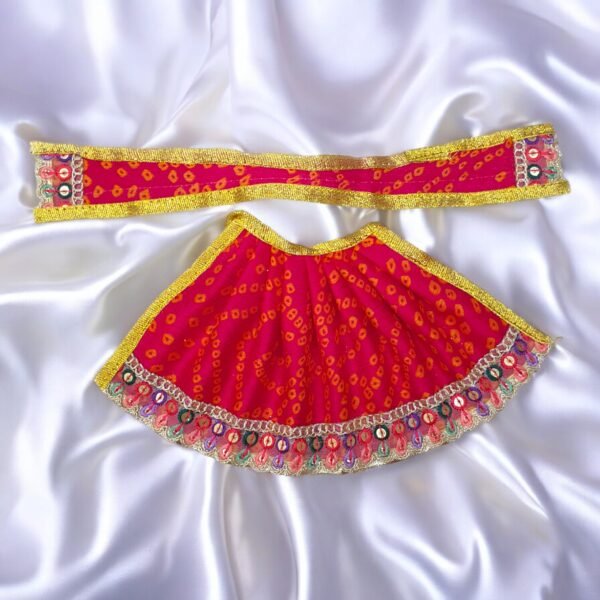 Bandhej Design Lehnga Patka Dress for God idol - Image 2