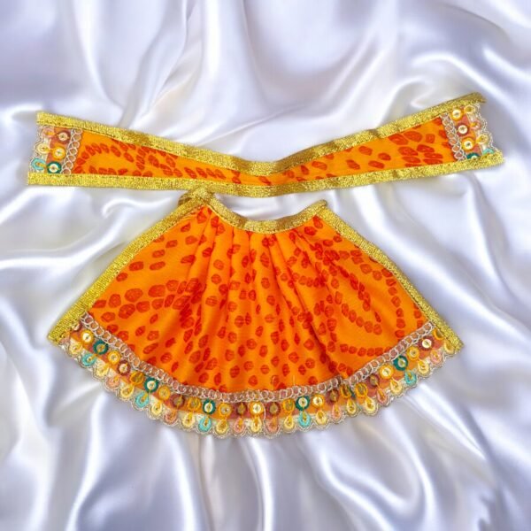 Bandhej Design Lehnga Patka Dress for God idol - Image 5