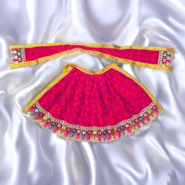 Bandhej Design Lehnga Patka Dress for God idol - Image 6