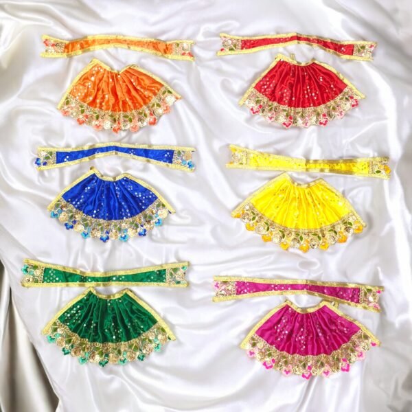 Premium quality Silk Design Poshak Lehnga Patka for God idol