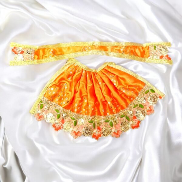 Premium quality Silk Design Poshak Lehnga Patka for God idol - Image 5