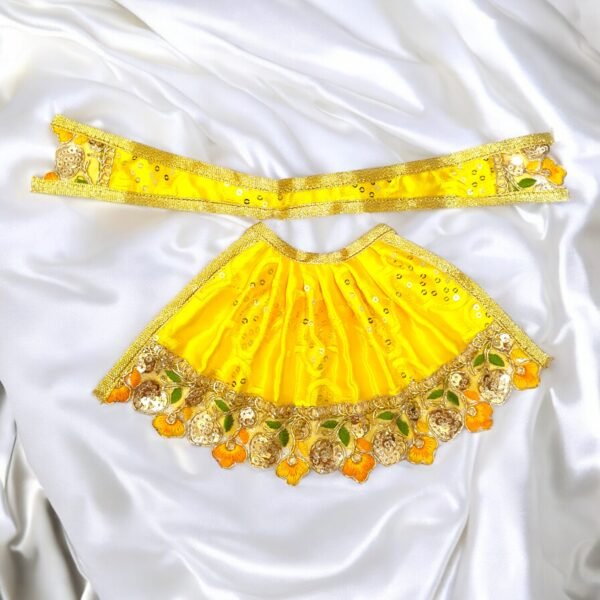 Premium quality Silk Design Poshak Lehnga Patka for God idol - Image 6