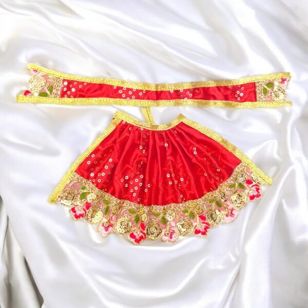 Premium quality Silk Design Poshak Lehnga Patka for God idol - Image 7