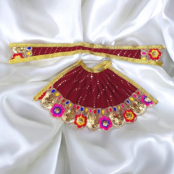 Premium quality Poshak Lehnga Patka in new colors for God idol - Image 5