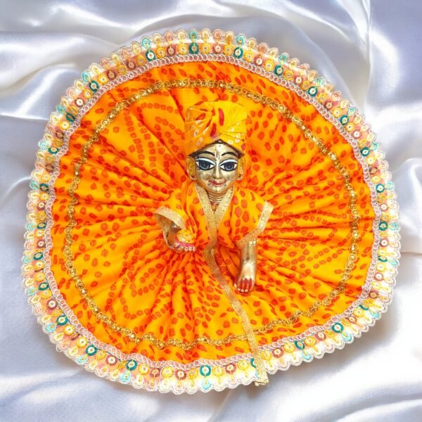 Premium Quality Bandhani Poshak with free pagdi for God idol - Image 2