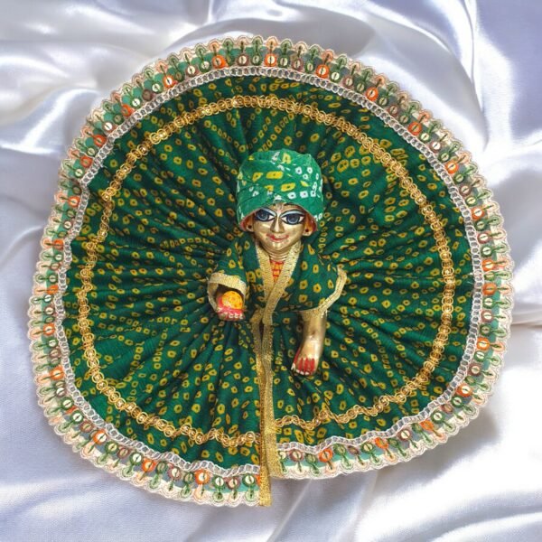 Premium Quality Bandhani Poshak with free pagdi for God idol - Image 6