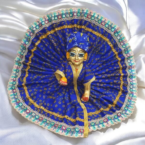 Premium Quality Bandhani Poshak with free pagdi for God idol - Image 7