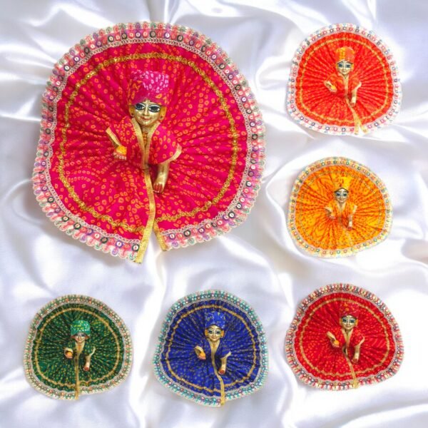 Premium Quality Bandhani Poshak with free pagdi for God idol