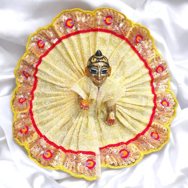Beautiful Peacock Lace design Poshak for God Idols - Image 2