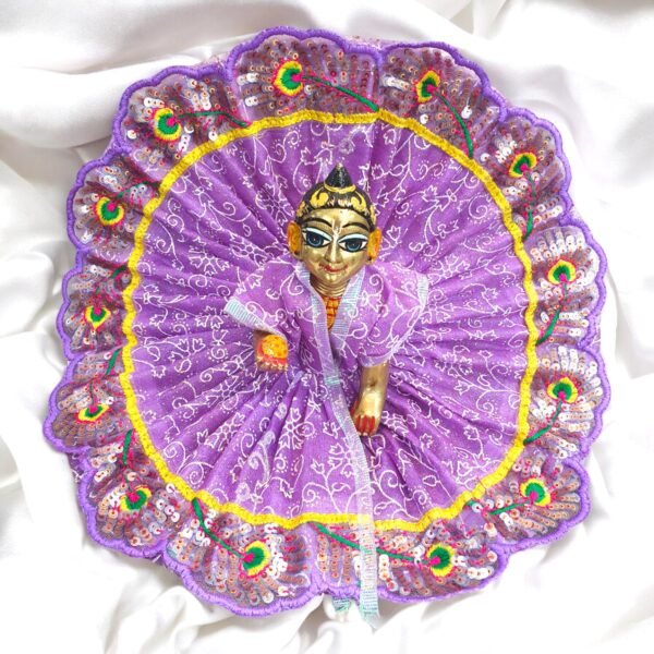 Beautiful Peacock Lace design Poshak for God Idols - Image 3