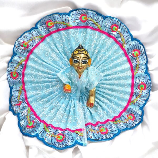 Beautiful Peacock Lace design Poshak for God Idols - Image 5