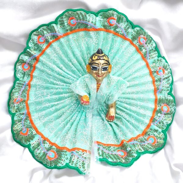 Beautiful Peacock Lace design Poshak for God Idols - Image 6