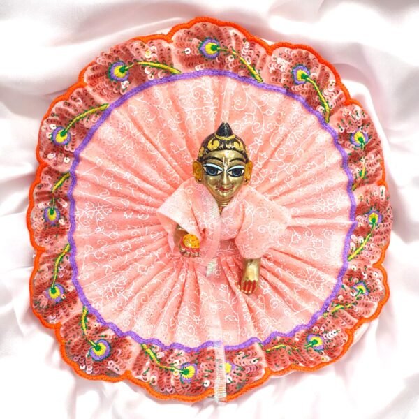 Beautiful Peacock Lace design Poshak for God Idols - Image 7