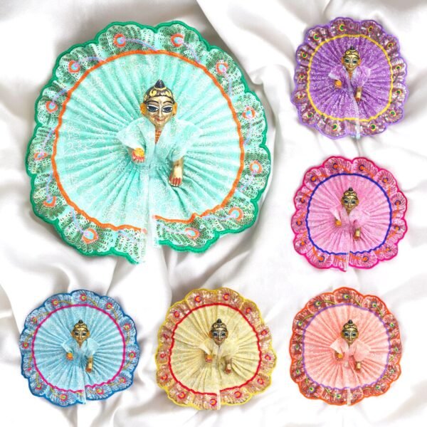 Beautiful Peacock Lace design Poshak for God Idols