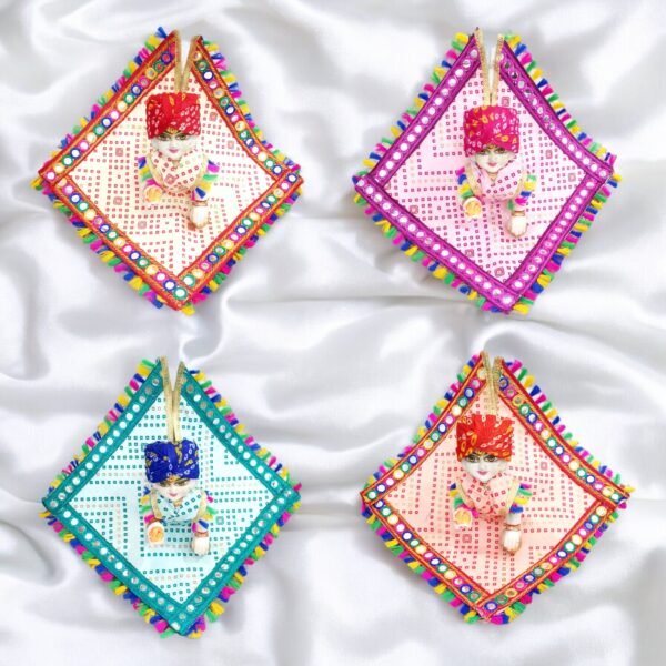 Square Shape - Bandhani Poshak with free pagdi for God Idols