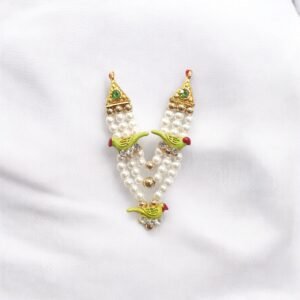 Parrot with white Moti Mala- Suitable for 3,4,5,6,7,8,9,10no Gopal ji-ML-154