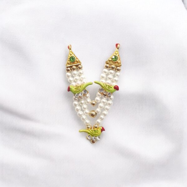Parrot with white Moti Mala- Suitable for 3,4,5,6,7,8,9,10no Gopal ji-ML-154