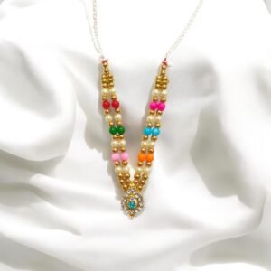 Long White moti layers design Mala-4Inch Length - ML-152
