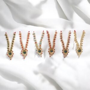 Long Zarkan Mala with Mor Pankh Pendant design-4inch Length - ML-144