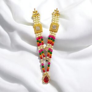 Extra Long Moti Mala Layers design - Multi colored -6.5inch Length - ML-147