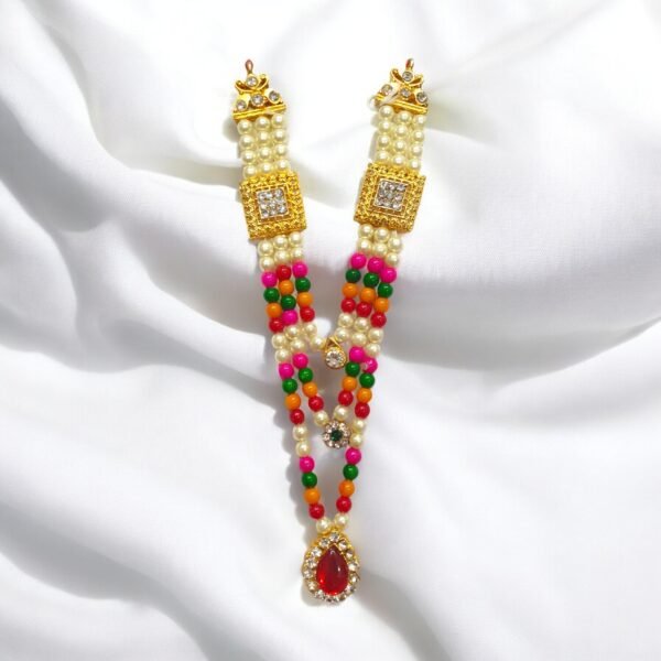 Extra Long Moti Mala Layers design - Multi colored -6.5inch Length - ML-147