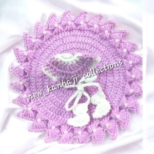 Lavender colored Woolen poshak with cap for God idols