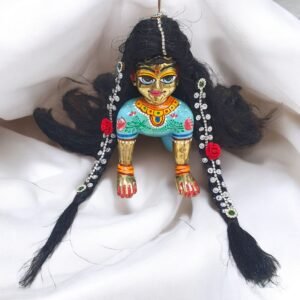 Long straight hair with 2 choti hair available for God Idols