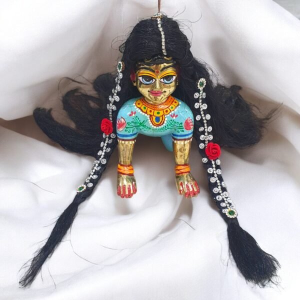 Long straight hair with 2 choti hair available for God Idols