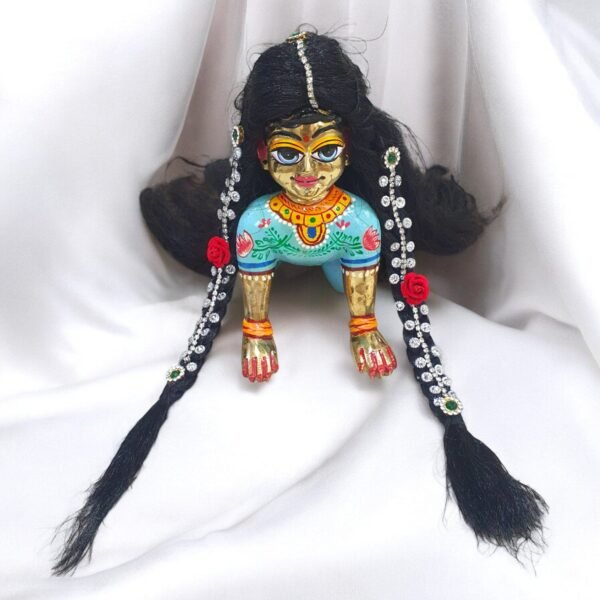 Long straight hair with 2 choti hair available for God Idols - Image 2