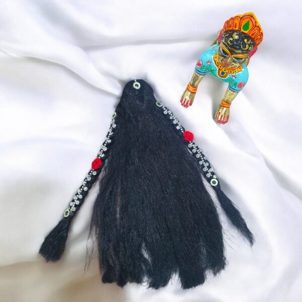 Long straight hair with 2 choti hair available for God Idols - Image 4