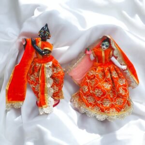 Orange Work Velvet designer Radha Krishna Poshak