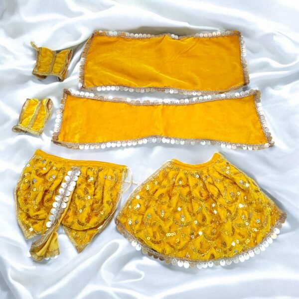 Yellow Work Velvet designer Radha Krishna Poshak