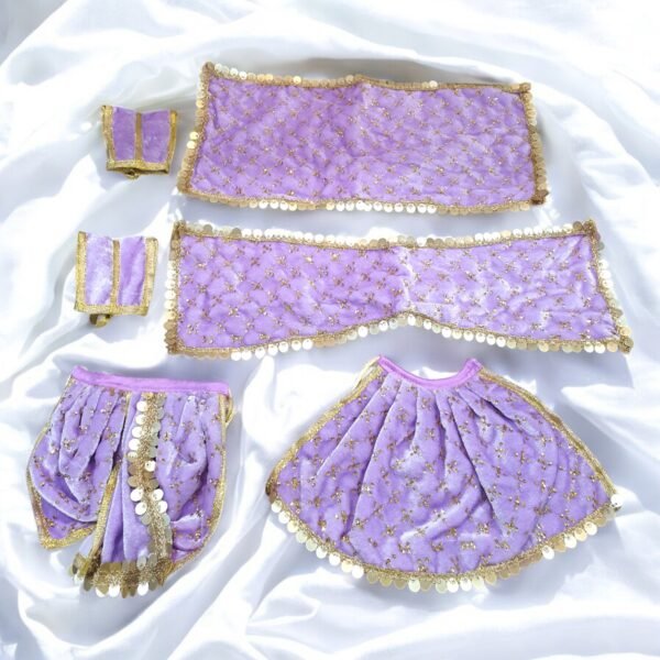 Lavender Work Velvet designer Radha Krishna Poshak