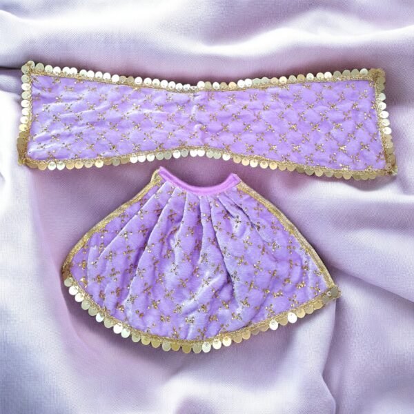Lavender velvet work Design Poshak for God idol