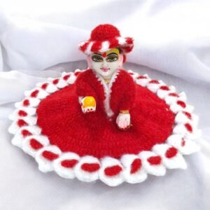Red with White Border Woolen poshak for God idols