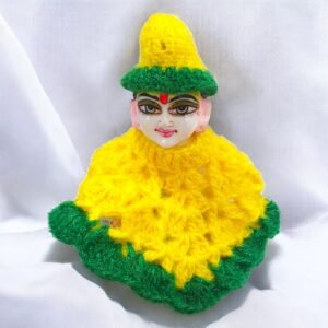 Woolen Ponchu- Yellow base with green bordered with cap for God Idols