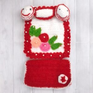 Red & White Color Woolen Bistar/Bedding set for God Idols