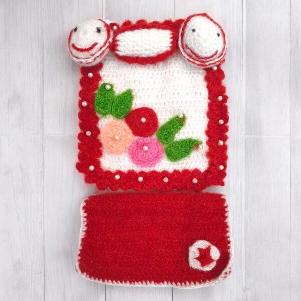 Red & White Color Woolen Bistar/Bedding set for God Idols
