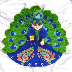 Full Morr Pankhi Design woolen designer poshak Cap for God idols