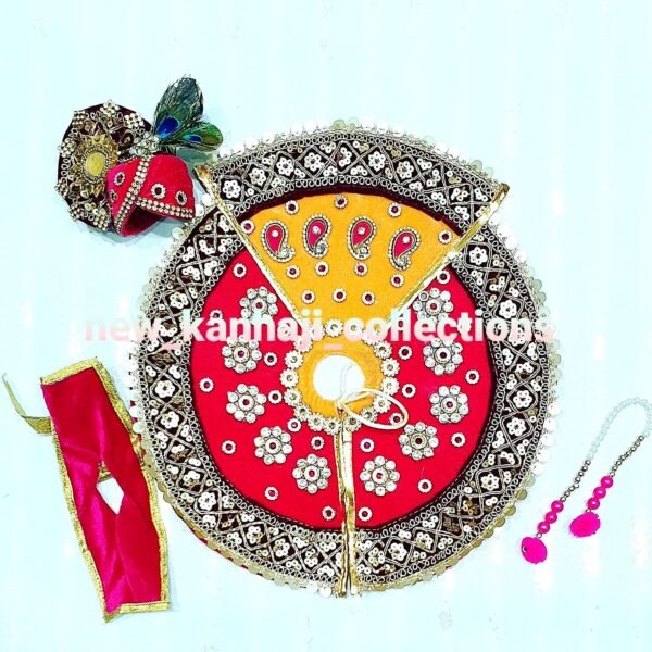 Heavy Designer Velvet Poshak with Pagdi Patka Choli for God Idols - Image 2