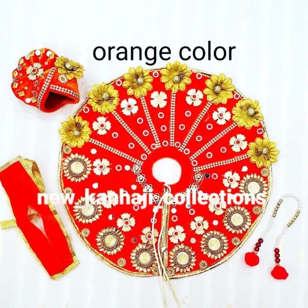 Heavy Designer Velvet Poshak with Pagdi Patka Choli for God Idols - Image 3