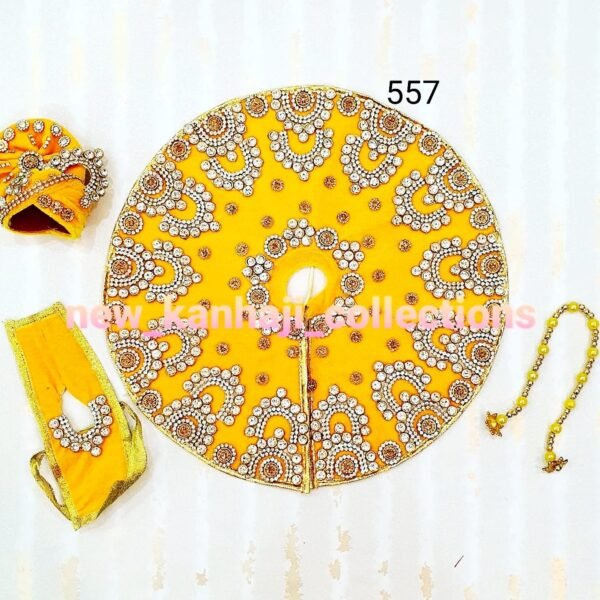 Heavy Designer Velvet Poshak with Pagdi Patka Choli for God Idols - Image 2