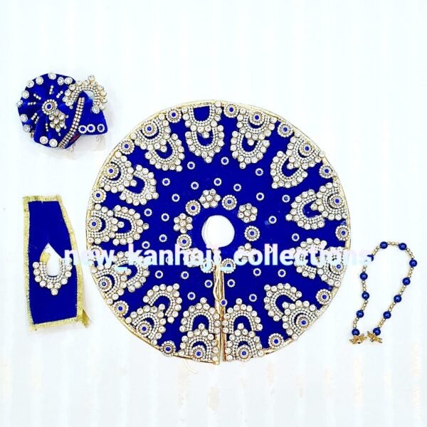 Heavy Designer Velvet Poshak with Pagdi Patka Choli for God Idols - Image 4