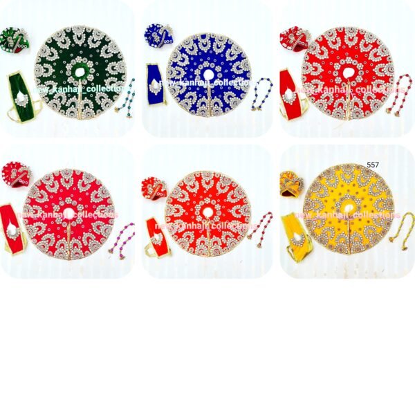 Heavy Designer Velvet Poshak with Pagdi Patka Choli for God Idols
