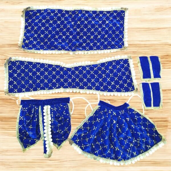 Blue Work Velvet designer Radha Krishna Poshak