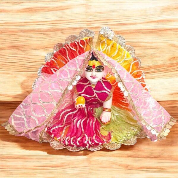 Beautiful Colorful Holi Poshak with Chunri for God Idols - Image 2