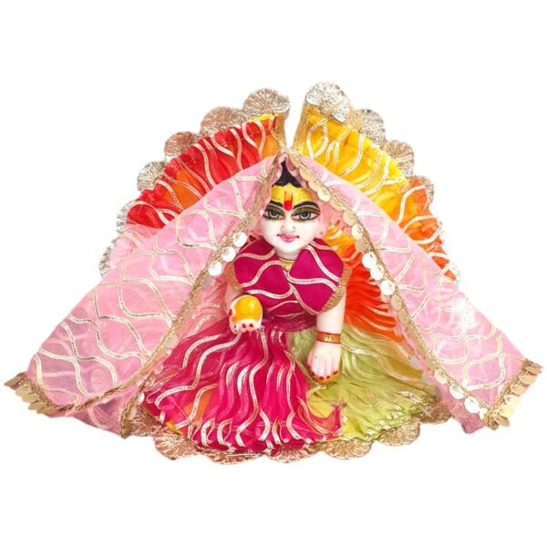 Beautiful Colorful Holi Poshak with Chunri for God Idols
