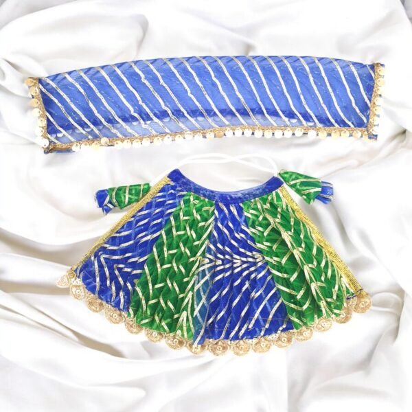 Peacock Color Blue Green design- Lehnga Patka for God Idols